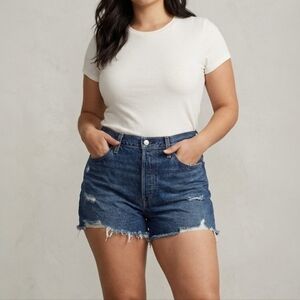 Levi's 501 High Rise Cut Off Denim Shorts - Dark Wash - Size 30